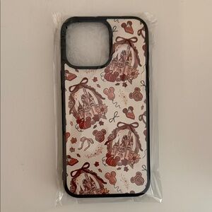 Decorative Castle Pattern Phone Case - Black and Brown Disney